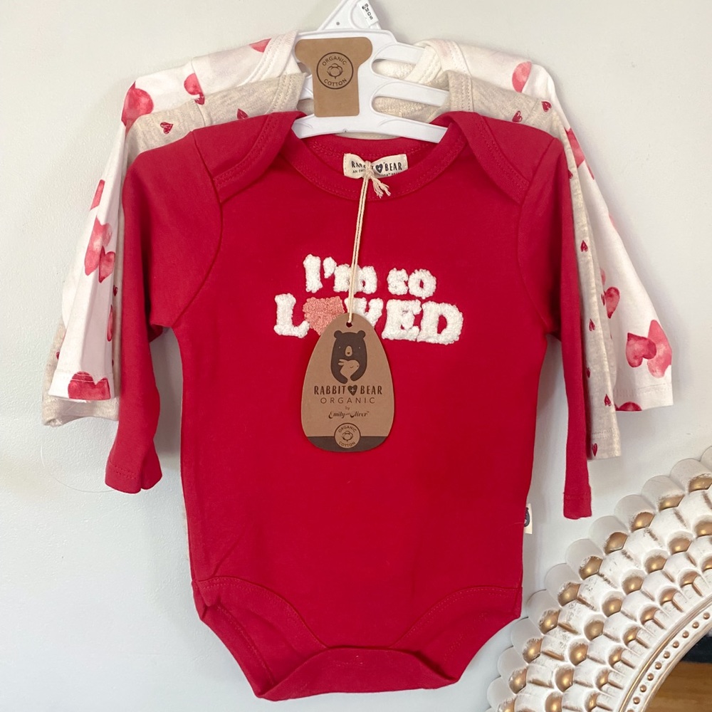 Set of 3 Long Sleeve Onesies 6-9M
